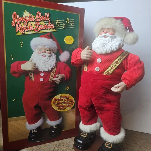 Jingle Bell Rock Santa Musical Animated Christmas Decor Vintage Decorations - Picture 8 of 10